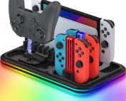 High Quality Multifunction Charging Dock with RGB LED Lighting for NS /OLED